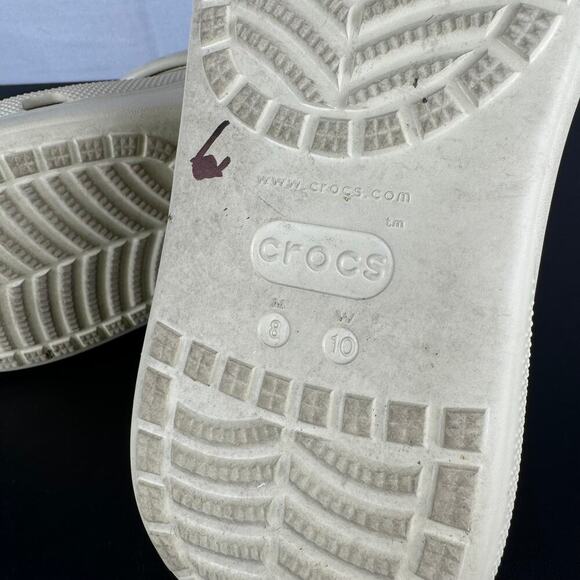 CROCS Classic Crush Clog Bone Tan Slip On Platform Sandal Ladies Size 10 - Picture 11 of 11